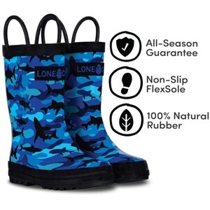 Toddler Rain Boots – Size 4 – Shark Camo Print (Blue)
